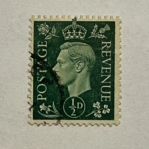 1937/1942 BRITAIN KING GEORGE VI DEFINITIVE 1/2d STAMP WITH INVERTED WATERMARK Cover