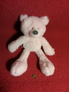 12" Baby Ganz FLOPPY PINK BEAR gray nose plush stuffed pellet weighted toy - Picture 1 of 3