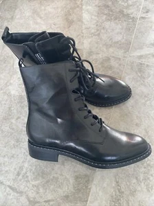 Tamaris 25102 Laced Biker Style Boot With Stud Sole Black Size 40 Uk7 New In Box - Picture 1 of 5