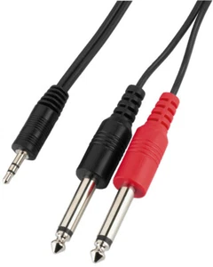 Monacor MCA-204 - 1x 3,5mm Stereo Klinke auf 2x 6,3mm Mono Klinke, 2m - Bild 1 von 1