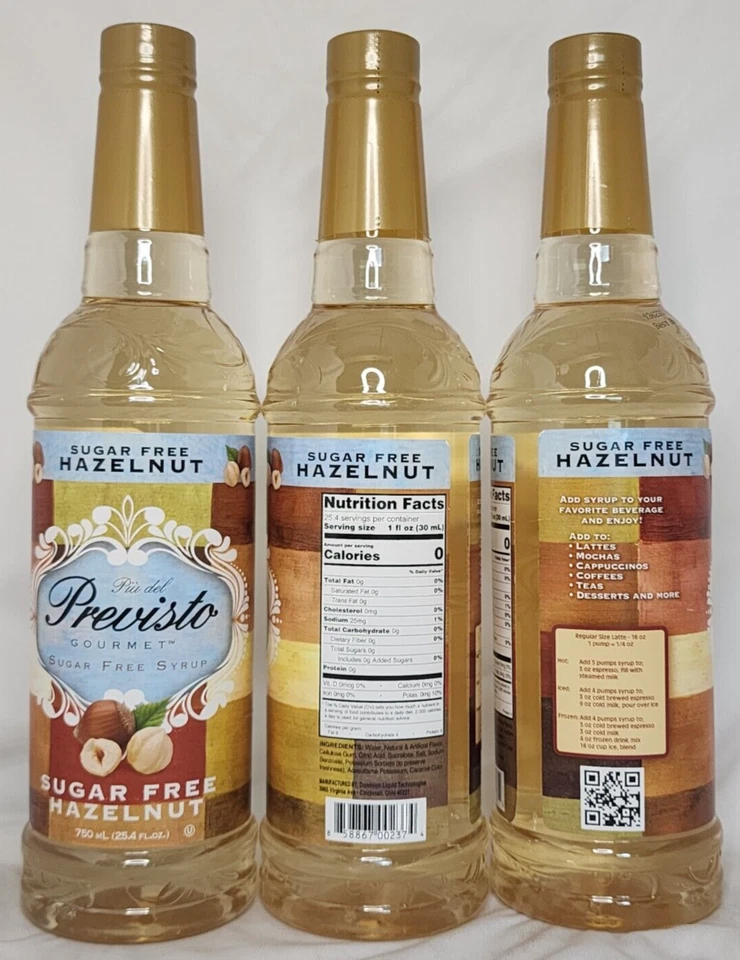 (3 Ct) Piu Del Previsto Gourmet Sugar Free Hazelnut Syrup 25.4 fl oz - Image 1 of 1