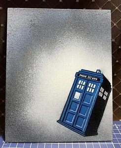 “Blue Box In Void” Original Doctor Who Tardis Painting Terry Rosler 8x10 Canvas. - Picture 1 of 9