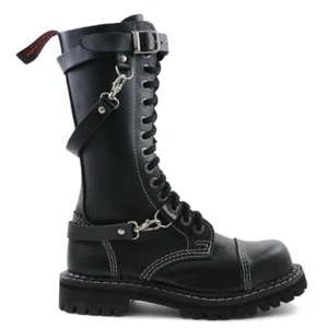 Angry Itch Lederstiefel - 14-Loch Ranger Straps Schwarz - Bild 1 von 70