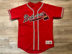 Jeff Francour Atlanta Braves MLB Baseball Red Variation Majestic Jersey L Large - Picture 1 of 3