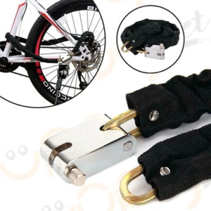 Catena + lucchetto antifurto metallo per scooter moto da bici rivestito 3 chiavi - Foto 1 di 2