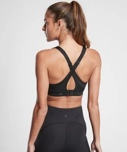 Athleta Black Phenomena Sports Bra Size 38D High Impact Support Molded - Picture 1 of 11