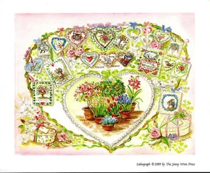 Tasha Tudor / JWP PT 13 VALENTINE HEART PRINT Tasha Tudor 1989 #18260 - Bild 1 von 1