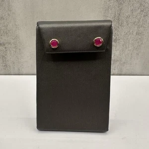 Designer Effy Ruby Studs in 18kt Rose Gold – 1.14ctw Round Rubies, Bezel Setting - Picture 1 of 4