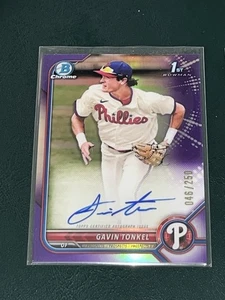 2022 Bowman Chrome Gavin Tonkel Purple /250 Autograph - Bild 1 von 4