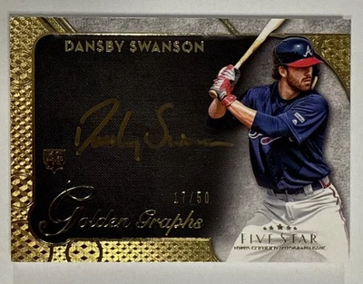 Dansby Swanson 2017 Topps Five Star Golden Graphs Rookie Auto #d 17/50 #GG-DS Rc - Image 1 of 2