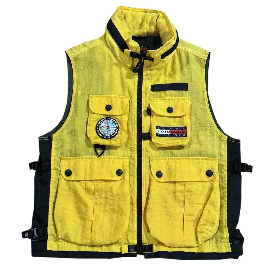 Vintage Tommy Hilfiger Outdoors Expedition Yellow Nylon Vest (Size M)   - Image 1 of 3