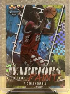 2024-25 Bowman Chrome Aiden Sherrell Xfractor Warriors of the Paint Rookie Card - Picture 1 of 2