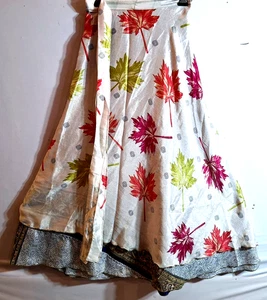 Incredible-art Vintage Silk Sari Magic Wrap Skirt Reversible Double Layer skirt, - Picture 1 of 6