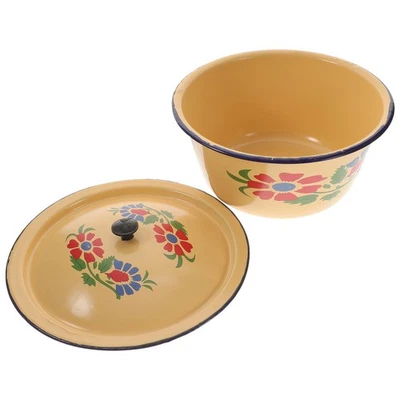  Pentola con smalto retrò per bacino domestico con ciotola di zuppa di smalto - Image 1 of 4