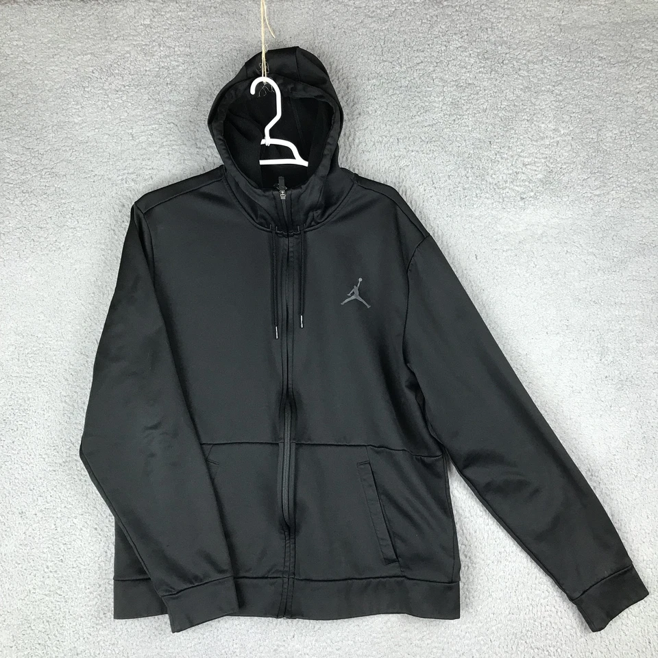 Sudadera con Capucha Jordan Para Hombres XL Negra Cremallera Completa Baloncesto Jumpman Logo NBA Sudadera Foto 1 de 4