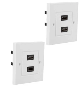 2 x HDMI Wall Plate Panel Faceplate 2Pcs, Dual Port HDMI Wall Panel Socket - Picture 1 of 5