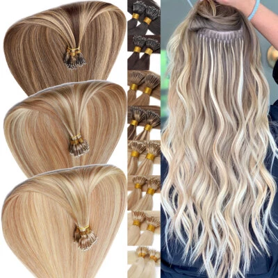 THICK Nano Ring Micro Loop Beads Russian Remy Human Hair Extensions Blonde 150G+ - Image 1 of 4