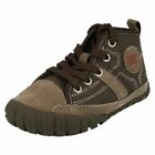 Boys Caterpillar Lingo Canvas Casual Lace Up Mid Cut Boots