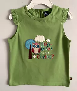 Gap Girls T-Shirt Top Graphic Tee Owl Short Sleeve Green Size 4 years NWT - Picture 1 of 2