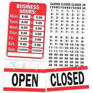 Open Closed Sign for Business - Ideal Office Hours Sign for Glass Door or Win... - Picture 1 of 8