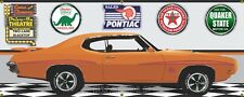 1970 PONTIAC GTO JUDGE ORANGE MOVIE CAR GARAGE SCENE BANNER SIGN MURAL ART