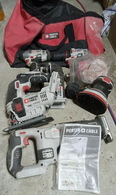 6pcs Porter Cable Tool Lot - Used - Cutters and Drivers w/Battery -Ripped Bag - Image 1 of 4