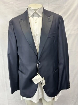 Brunello Cucinelli Solid Navy Tuxedo Blazer 2-Bt Sz EU 50 / US 40 - Image 1 of 4