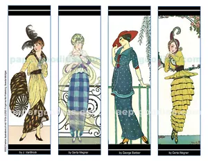 Eight Belle Epoque Fashion Bookmarks to Cut-&-Use, Barbier, VanBrock, Wegener - Picture 1 of 2