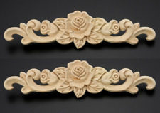 2x Applikation Rose Motiv Holz im Barock Stil Ornament Restaurierungsbedarf  NEU
