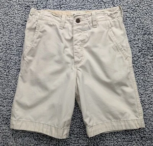 Abercrombie Kids Chino Shorts Boys 16 Khaki 9.5" Inseam Preppy Lightwash Ivory - Picture 1 of 14