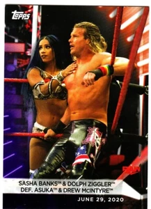 2021 Topps WWE WOMENS DIVISION #34 Sasha Banks & Dolph Ziggler def. Asuka #/99 - Picture 1 of 1