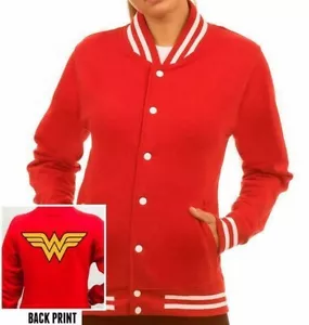 Chaqueta Mujer Maravilla DC Comics Béisbol Estilo Universitario Chaqueta Universitaria Logo WW - Imagen 1 de 2