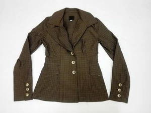 Chaqueta Blazer Abrigo Vintage Anna Sui EE. UU. Talla 2 Moda Diseñador Mujeres Cuadros - Imagen 1 de 12