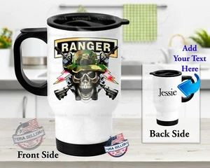 Calavera de guardabosques del ejército militar - Taza de viaje con aislamiento térmico de acero inoxidable regalo - Imagen 1 de 7