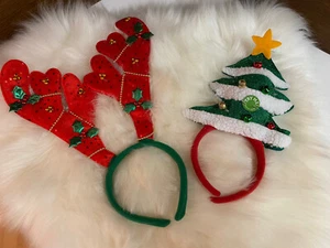 NEW One (1) Reindeer and One (1) Christmas Tree Head Band / Christmas Head Piece - Picture 1 of 2