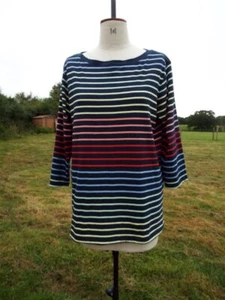 Soft Sustainable Cotton Mix Stripe Bayletta Tee Top REGATTA UK 20 BNWT RRP £26 - Picture 1 of 4