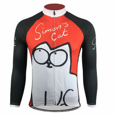 Mens Team Thermal Fleece / Polyester Simon's Cat cycling jersey Long sleeve