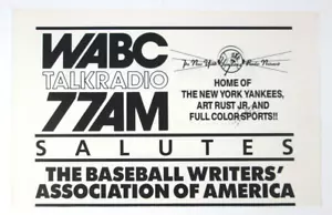 1988 WABC Talk Radio 77AM The NY Yankees Radio Network Print Page Advertisement - Picture 1 of 2