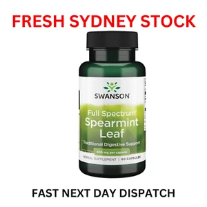 Swanson Premium Spearmint Leaf Full-Spectrum 400mg 60 Capsules Digestive Support - Picture 1 of 5
