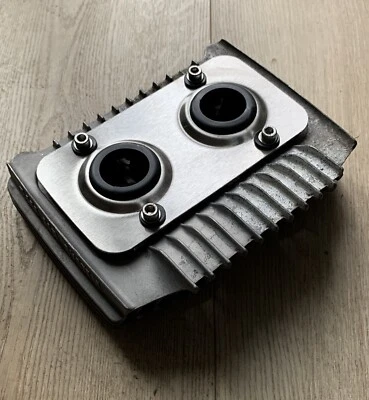 Suzuki GT125 Motorcycle Cylinder Head Spark Plug Cover Plate Set - Image 1 of 4