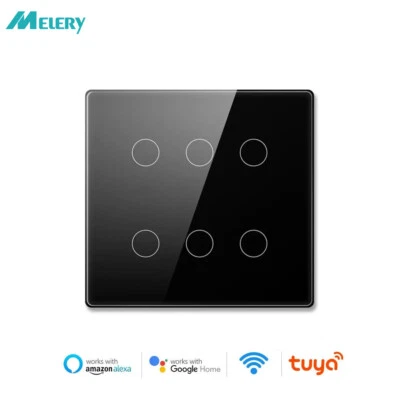Melery WiFi Tuya Smart Wall Touch Light Switch Glass Panel For Alexa/Google APP - Image 1 of 4