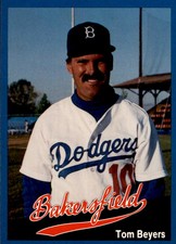 1991 Bakersfield Dodgers Cal League #28 Tom Beters Manager Baseball Card