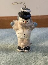 Vintage Teena Flanner Folk Art MIDWEST CANNON FALLS Christmas Snowman Ornament