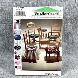 Simplicity 7749 Chair Pads Cushions and Placemats Home Decor Sewing Pattern - Picture 1 of 4