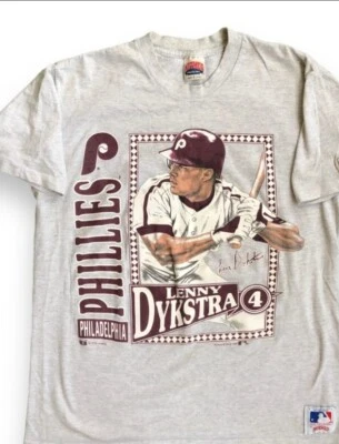 1991 Lenny Dykstra Philadelphia Phillies  MLB T Shirt  Reprint AN47744 - Image 1 of 2