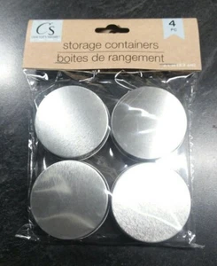 Contenedores de almacenamiento de metal redondos de 2,1" 4 piezas artesanías baratijas kits de supervivencia pesca - Imagen 1 de 3