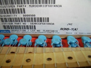 [100pcs] 680pF 3000V 10% THT CERAMIC CAPACITOR MURATA - Picture 1 of 1