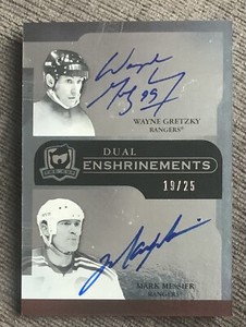 2011-12 The Cup Enshrinements Wayne Gretzky/Mark Messier DUAL AUTO /25 ON CARD