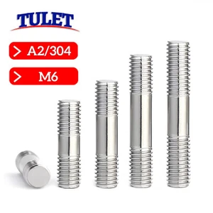 M6 25-250mm Double End Threaded Stud Bar Rod Bolts Screws A2 304 Stainless Steel - Picture 1 of 27