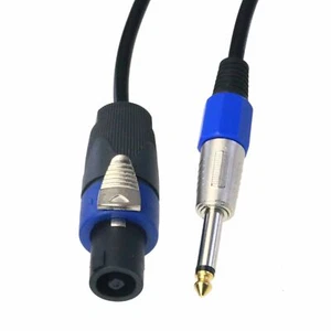 Audio Speaker SpeakON plug 4FX to 1/4" TS 6.35mm mono 2x0.75mm² cable 2~33FT - Picture 1 of 5